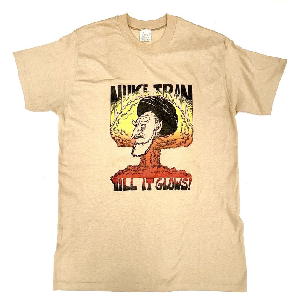 Vintage Iran War T-Shirt Novelty Tee Shirt XL 80s Stedman Single Stitch